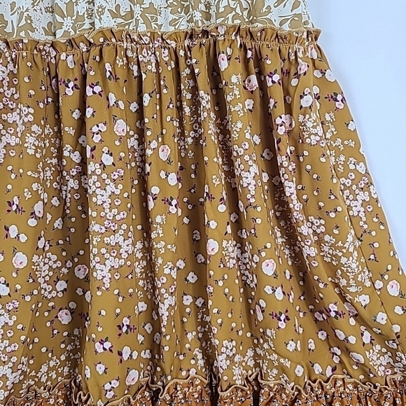 NEW Hailey & Co Women's Make Me Feel Good Floral Maxi Skirt Cream/Yellow Sz XL - Picture 4 of 9